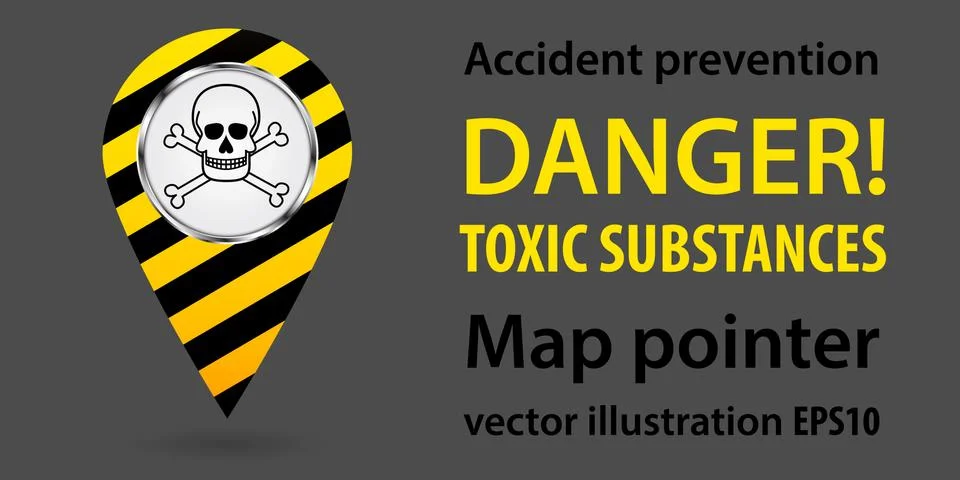 Map pointer. Safety information. Industrial design. Vector illustrations. Stock Illustration