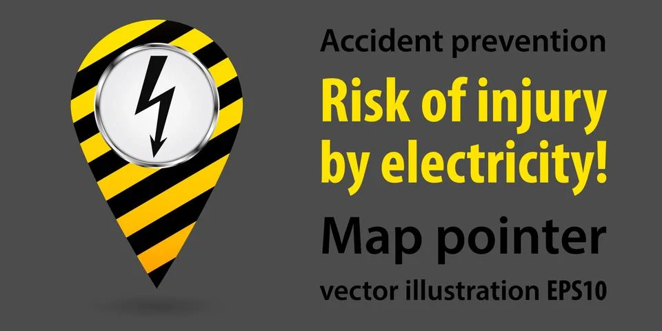 Map pointer. Safety information. Industrial design. Vector illustrations Stock Illustration