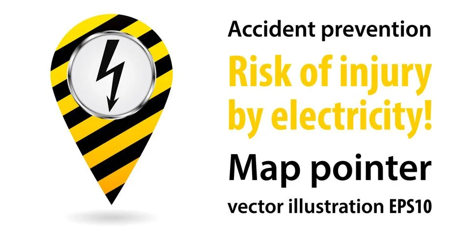 Map pointer. Safety information. Industrial design. Vector illustrations Stock Illustration