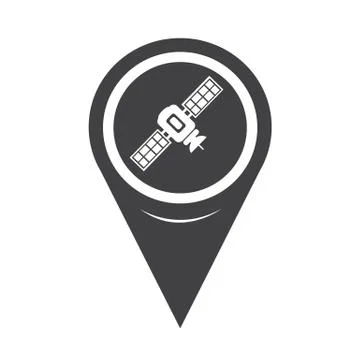 Map Pointer Satellite Icon Stock Illustration