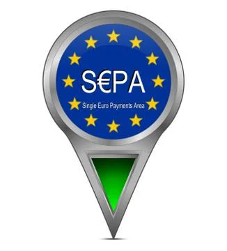 Map pointer with SEPA - Single Euro Payments Area イラスト素材