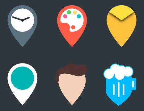 Map pointer set Stock Illustration