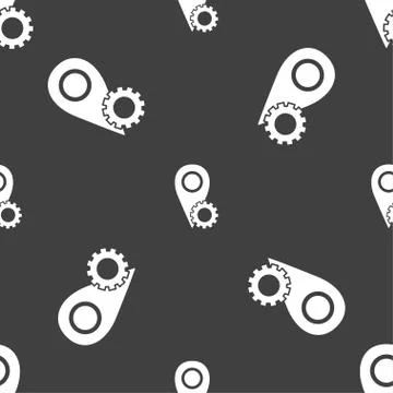 Map pointer setting icon sign. Seamless pattern on a gray background. Vector Illustrazione stock