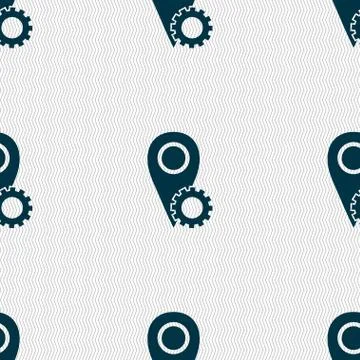 Map pointer setting icon sign. Seamless abstract background with geometric shape イラスト素材