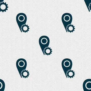 Map pointer setting icon sign. Seamless abstract background with geometric shape イラスト素材