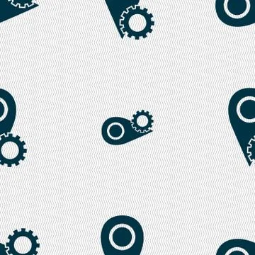 Map pointer setting icon sign. Seamless abstract background with geometric shape イラスト素材