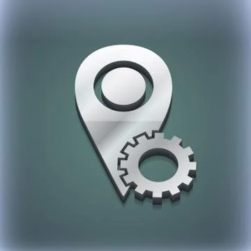 Map pointer setting icon symbol. 3D style. Trendy, modern design with space for Stock Illustration