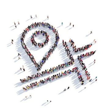 Map pointer shape icon 3D rendering Illustrazione stock