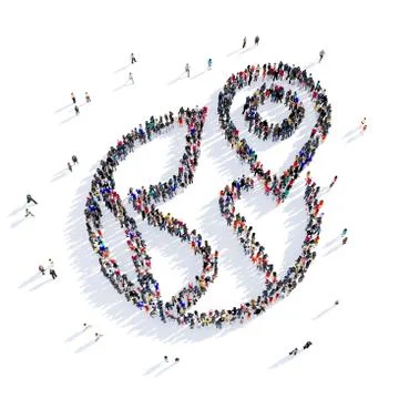 Map pointer shape icon 3D rendering Stock Illustration