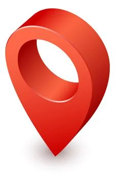 Map pointer. Shiny realistic red geo pin Stock Illustration
