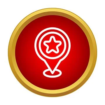 Map pointer showing a star favorite location icon Stock Illustration