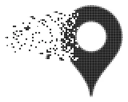Map Pointer Shredded Pixel Icon 스톡 일러스트