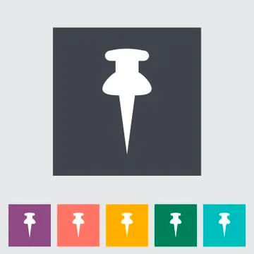 Map pointer single flat icon. Stock Illustration