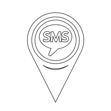 Map Pointer SMS Icon Stock Illustration