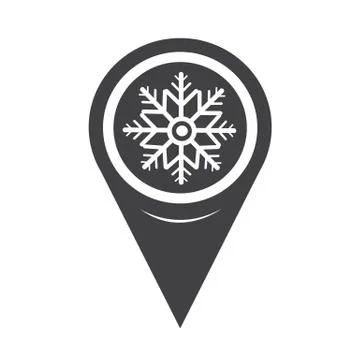Map Pointer Snowflake Icon Stock Illustration
