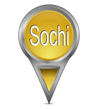 Map pointer with Sochi, Russia Illustrazione stock