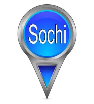 Map pointer with Sochi, Russia イラスト素材