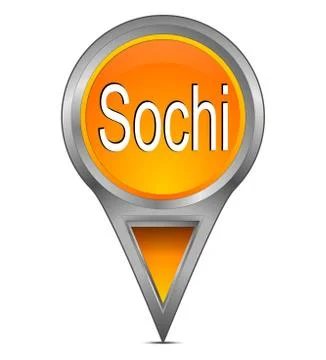 Map pointer with Sochi, Russia イラスト素材
