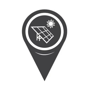 Map Pointer Solar Energy Icon Stockillustratie