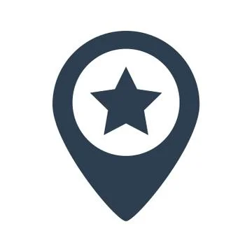 Map pointer star icon Stock Illustration