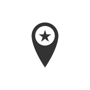 Map pointer with star icon isolated. Star favorite pin map icon. Map markers Stock Illustration