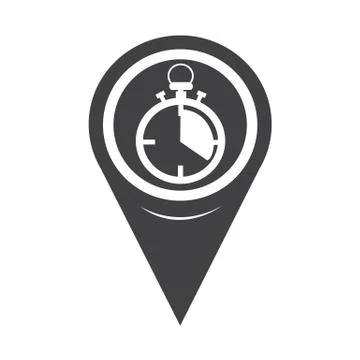Map Pointer Stopwatch Icon Stock Illustration
