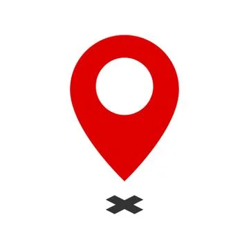 Map Pointer symbol. Flat Icon or Logo for Web Design, UI, Mobile App, Infogra Stock Illustration