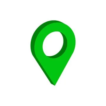 Map Pointer symbol. Flat Isometric Icon or Logo. 3D Style Pictogram for Web D Stock Illustration