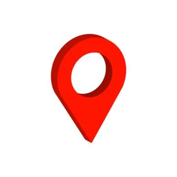 Map Pointer symbol. Flat Isometric Icon or Logo. 3D Style Pictogram for Web D Stock Illustration