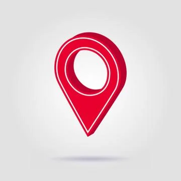 Map pointer symbol. Flat isometric icon or logo Stock Illustration