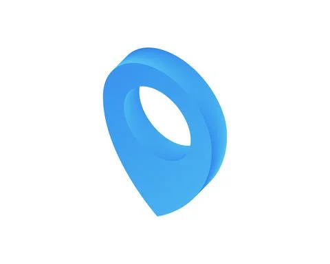 Map Pointer symbol. Flat Isometric Icon or Logo. 3D Style Pictogram for Web D Stock Illustration