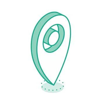 Map pointer symbol. Isometric 3d icon. Outline pictogram for web design, ui.. Illustrazione stock