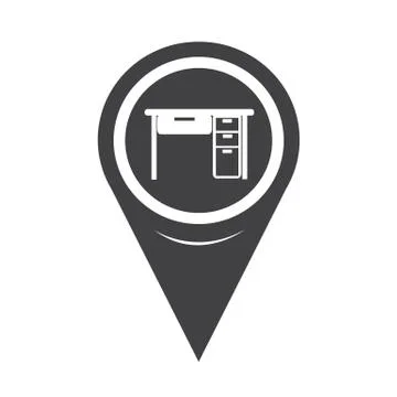 Map Pointer Table Office Icon Stock Illustration