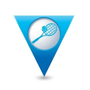Map pointer with tennis icon Stock Illustration
