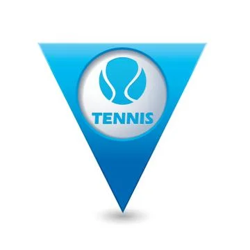 Map pointer with tennis icon Stock Illustration