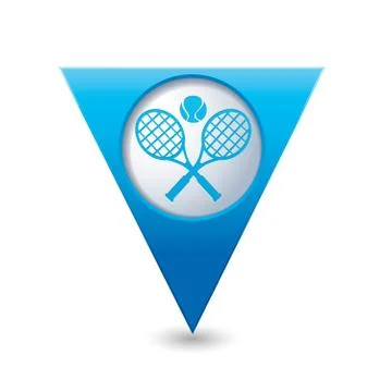 Map pointer with tennis icon Stock Illustration