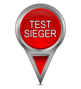 Map pointer with Test Winner - in german - 3D illustration Illustrazione stock