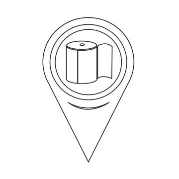 Map Pointer Toilet Paper Icon Stock Illustration