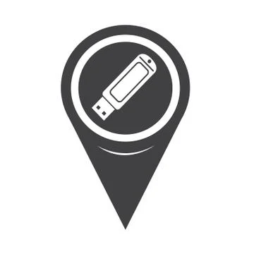 Map Pointer USB Flash Drive Icon Illustrazione stock