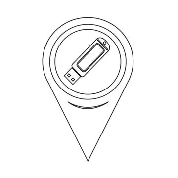 Map Pointer USB Flash Drive Icon Stock Illustration