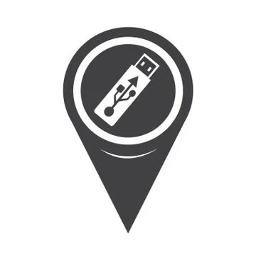 Map Pointer USB Flash Drive Icon Stock Illustration