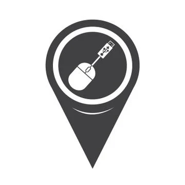 Map Pointer Usb Mouse Icon Stock Illustration