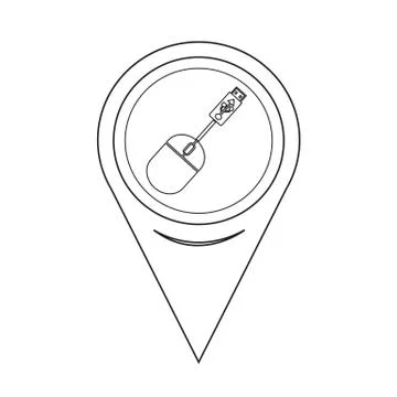 Map Pointer Usb Mouse Icon Illustrazione stock