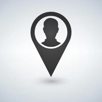 Map pointer user sign icon. Stock Illustration