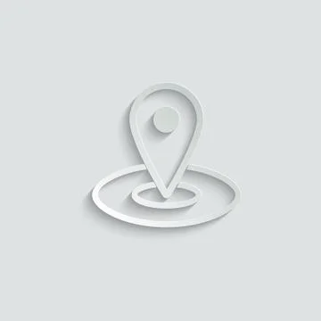 Map pointer  - vector icon, line design Stock Illustration