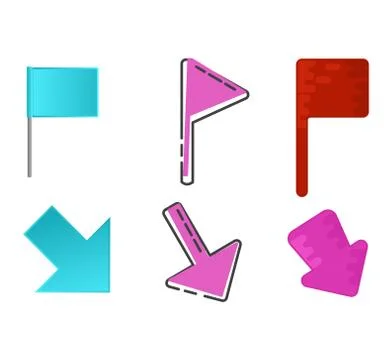 Map pointer vector location pin marker sign navigation icon colorful place point Ilustración de archivo