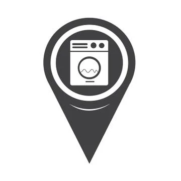 Map Pointer Washing Machine Icon Illustrazione stock