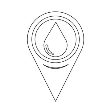 Map Pointer Water Drop Icon Stock Illustration