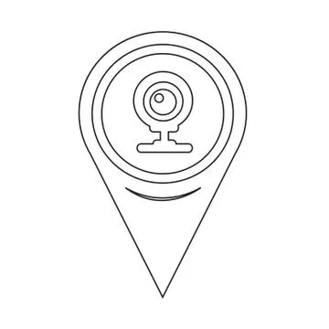 Map Pointer webcam icon Stock Illustration