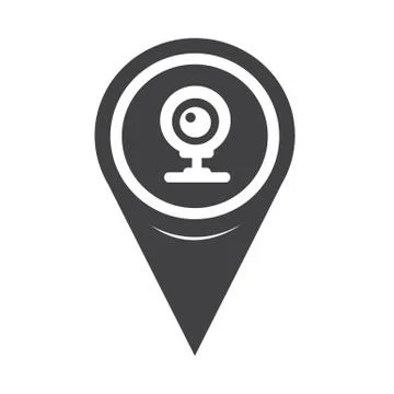 Map Pointer webcam icon Illustrazione stock